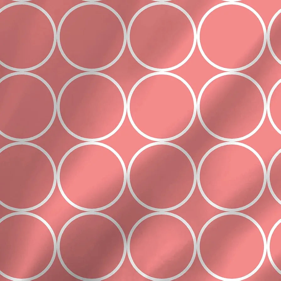 Layers Cotton Bedsheet for Single Bed with 1 Pillow Cover Light Weight Breathable Classic Collection Pink Circle Geometry Pattern