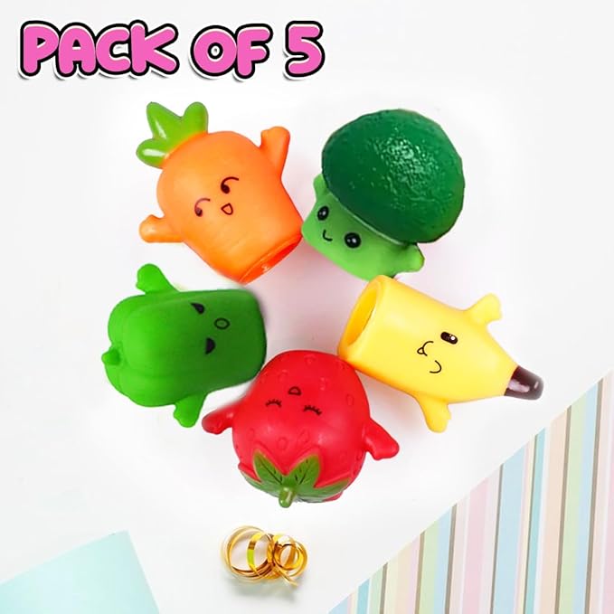 Wembley 5Pc Finger Puppets for Kids Fruits & Veggies