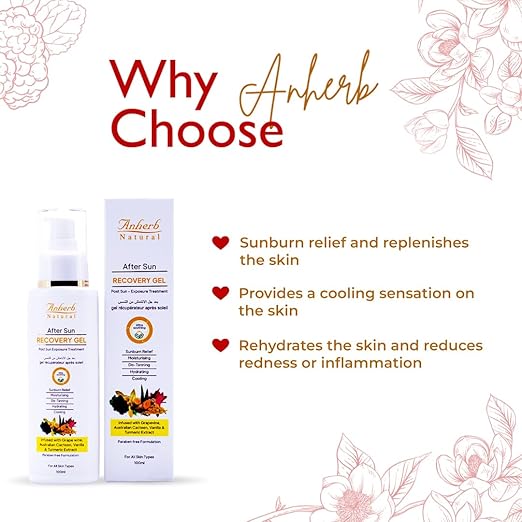 Anherb Natural After Sun Recovery Gel UVA and UVB Protection - 100 ml