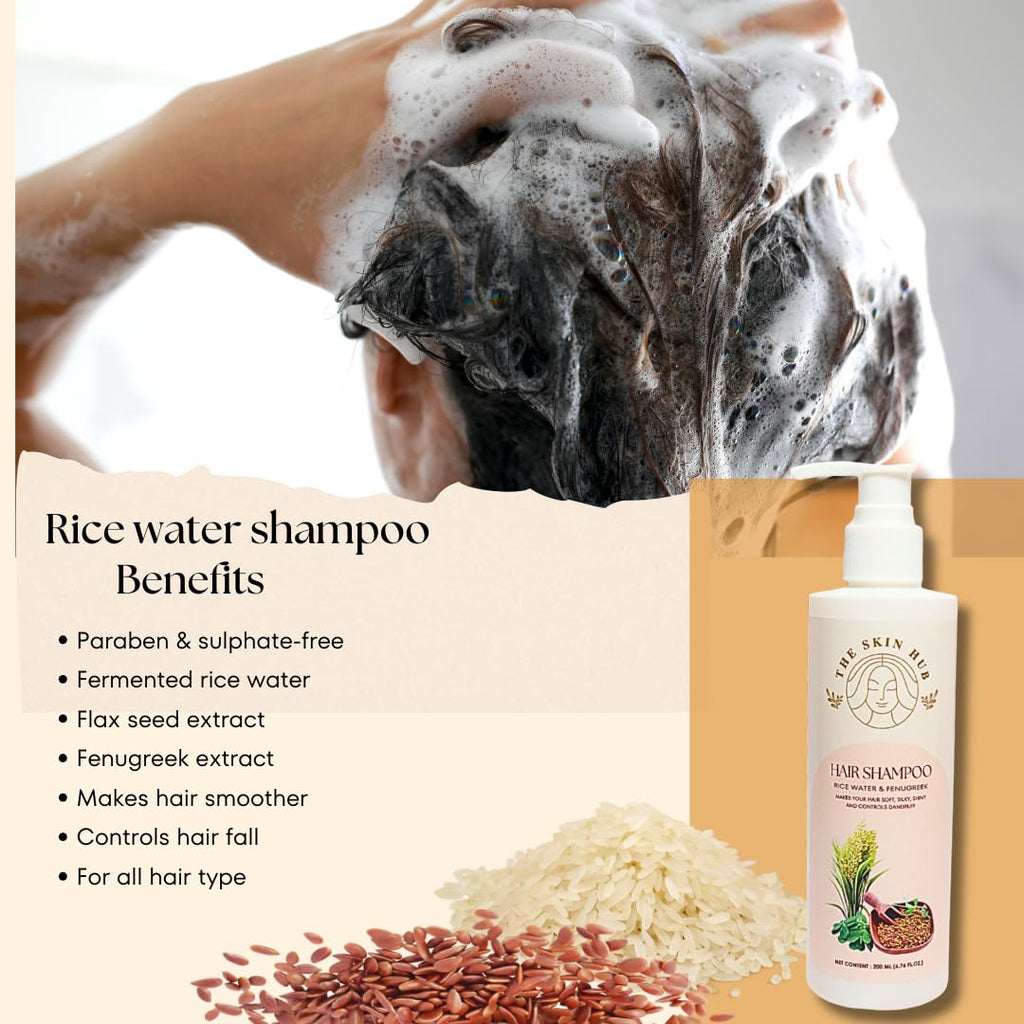 The Skin Hub Fermented Rice Water & Fenugreek Shampoo – 200 ml