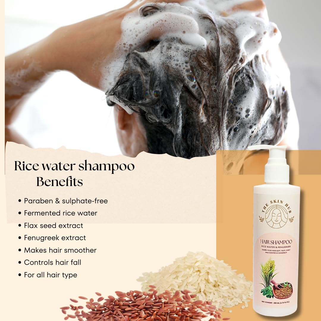 The Skin Hub Fermented Rice Water & Fenugreek Shampoo – 200 ml