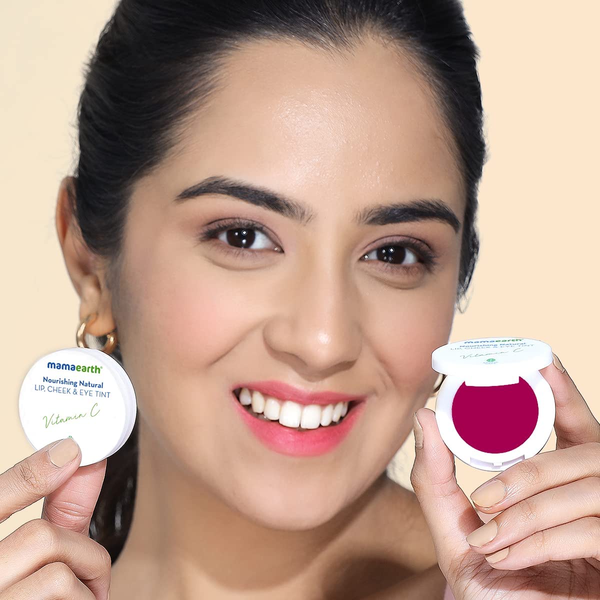 Mamaearth Nourishing Natural Lip Cheek & Eye Tint with Vitamin C & Rose- 03 Rose Pink- 4 g
