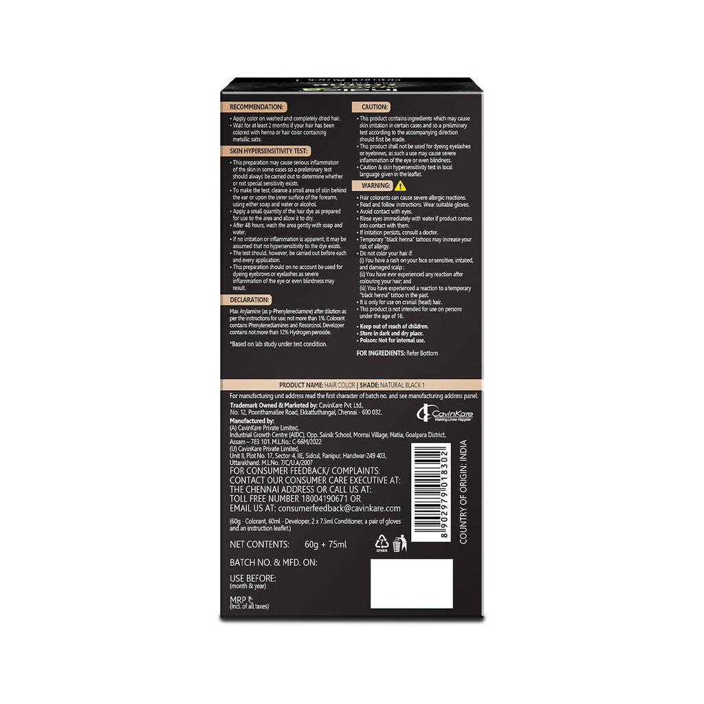 Indica Xpress CrÃ¨me Hair Color Natural Black 1 | 60g+75ml | 10min Color | No Ammonia | Onion, Coconut & Argan Oil | 100% Grey Coverage | Lasts Up to 32 Washes