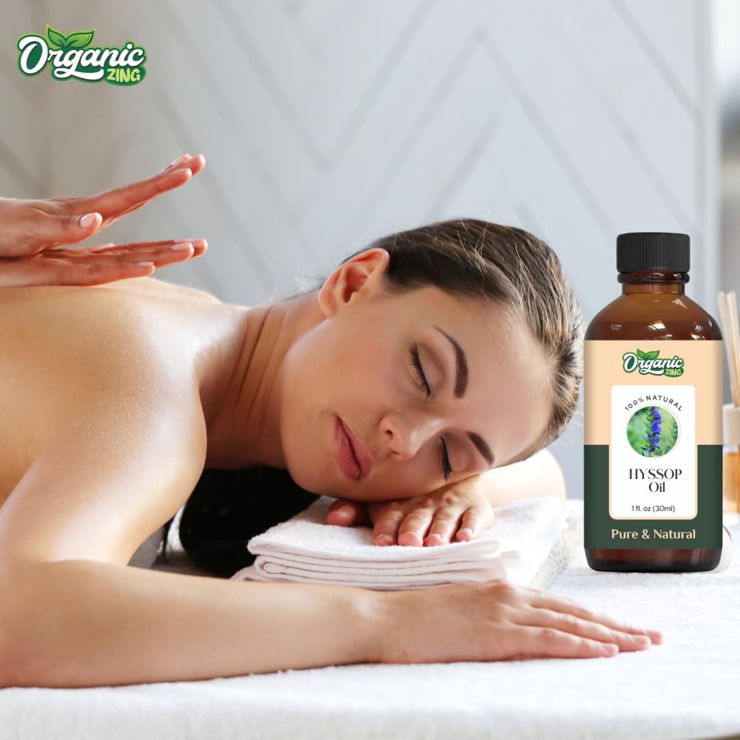 Organic Zing Hyssop (Hyssopus Officinalis) Oil | Essential Oil for Skincare, Massage, Aroma and Diffusers- 30 Ml