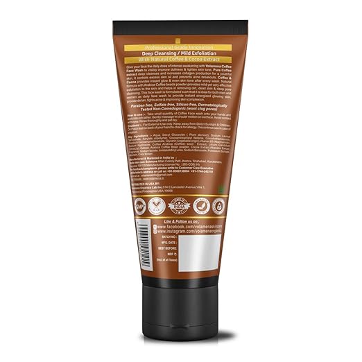 Volamena Coffee Face Wash with Natural arabica Coffee & Cocoa For skin energizing - 100 ml
