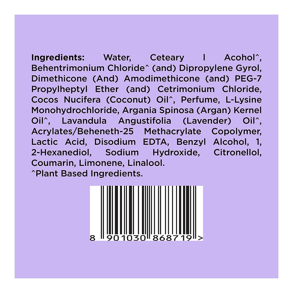 Love Beauty & Planet Argan Oil and Lavender Natural Conditioner for Dry & Frizzy hair|No Sulfates,No Paraben|200ml