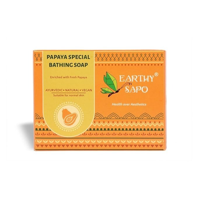 Earthy Sapo Handmade Papaya Special Bathing Soap - 100 gms