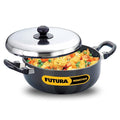 Hawkins Futura Nonstick All Purpose Pan 3L, 22 cm, 3.25 mm with SS Lid (Black)