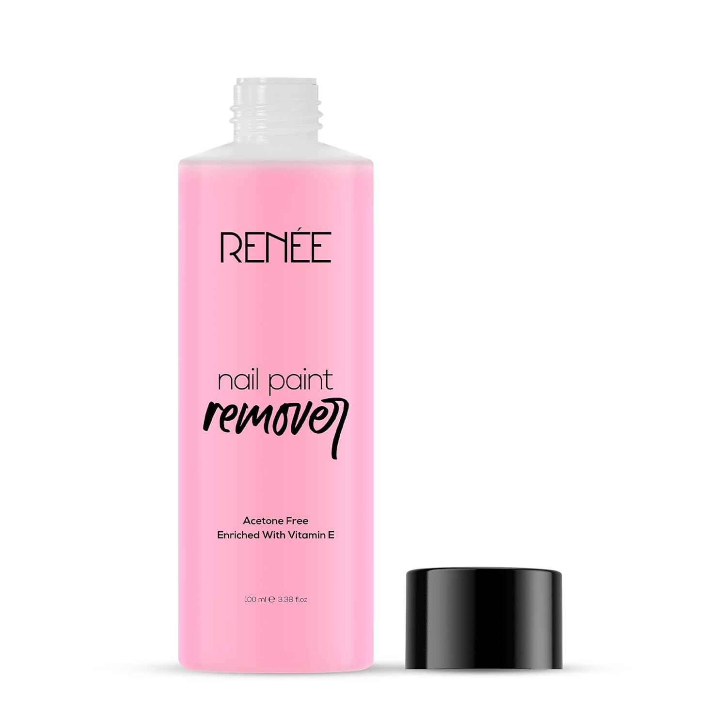 RENEE Nail Paint Remover, 100ml - Moisturizing, Acetone Free, with Vitamin E & Glycerin for Nourished, Stain Free Nails - Quick, Effective, Gentle Nail Polish Remover for All Types of Nail Polish