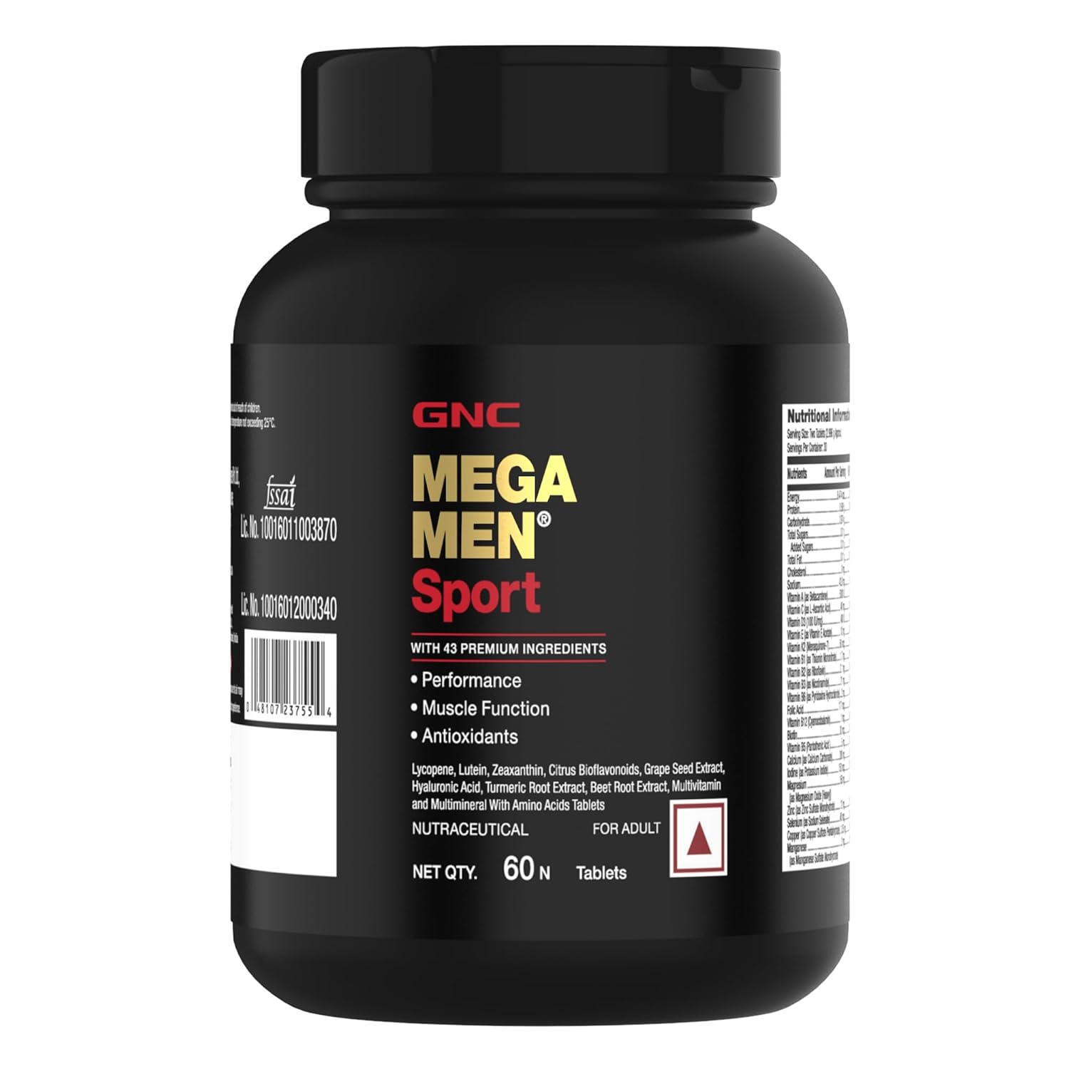 GNC Mega Men Sport Multivitamin for Men | 60 Tablets | 43 Premium Ingredients | Boosts Muscle Performance | Antioxidant Rich | Supports Prostate Health | Protects Heart & Vision | Formulated In USA