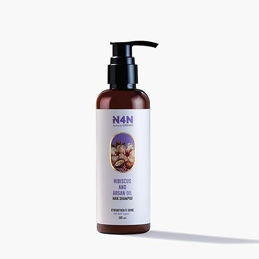 Nature4nature Hibiscus & Argan Oil Shampoo - Natural Hair Cleanser for Damaged Hair - 200 Ml