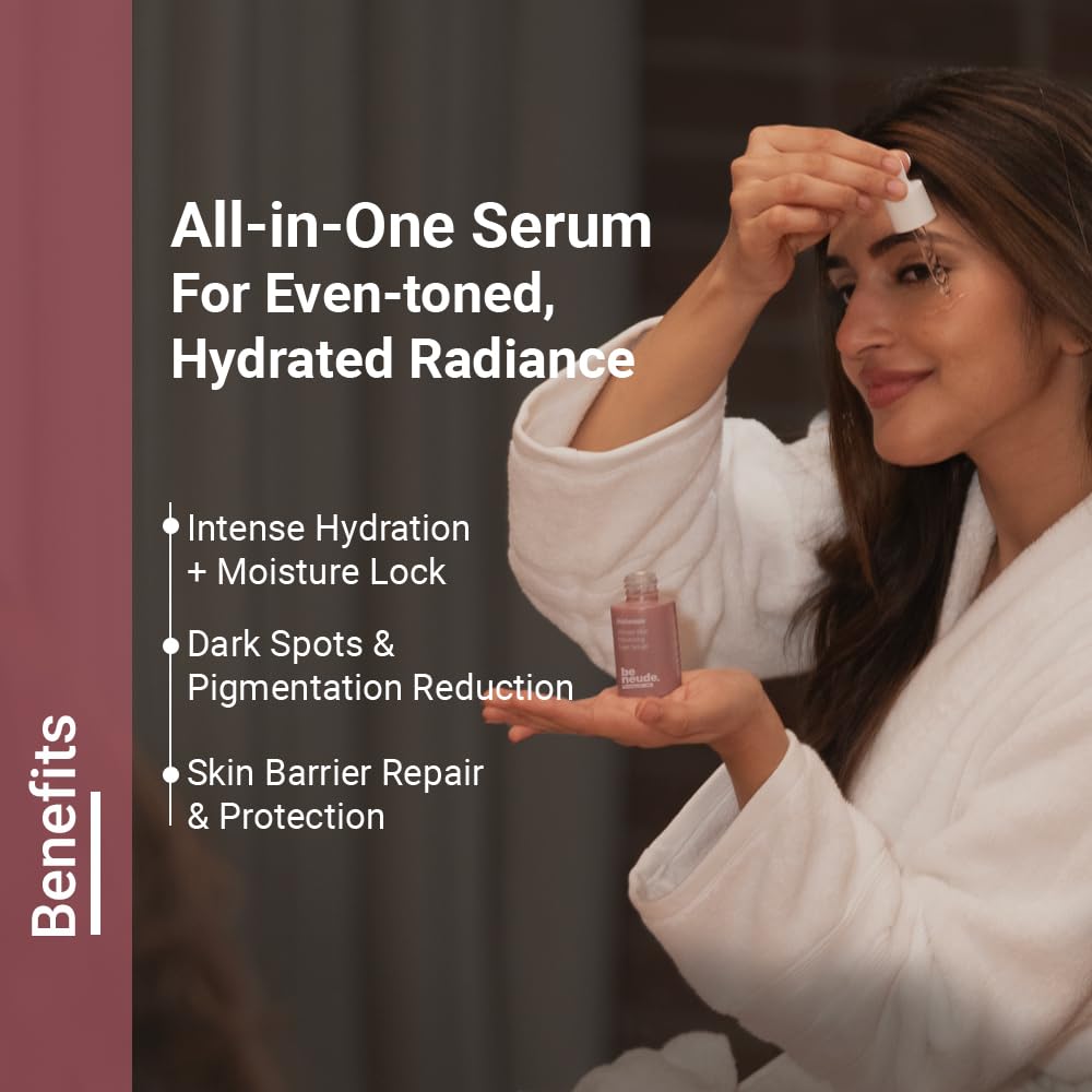 Be Neude SkinGenesis 30ml All in One Face Serum with 12% Actives – Lactic Acid, Niacinamide & Hyaluronic Acid; Reduces Dark Spots, Fine Lines, Protects Skin Barrier, For Men & Women, All Skin Types