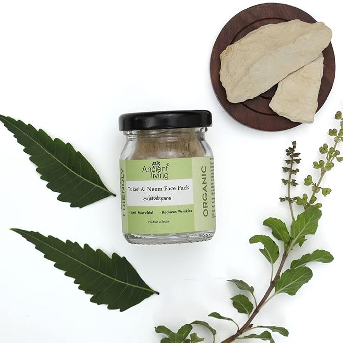 Ancient Living Organic Tulasi & Neem Face Pack - 20 gms Each (Pack of 2)