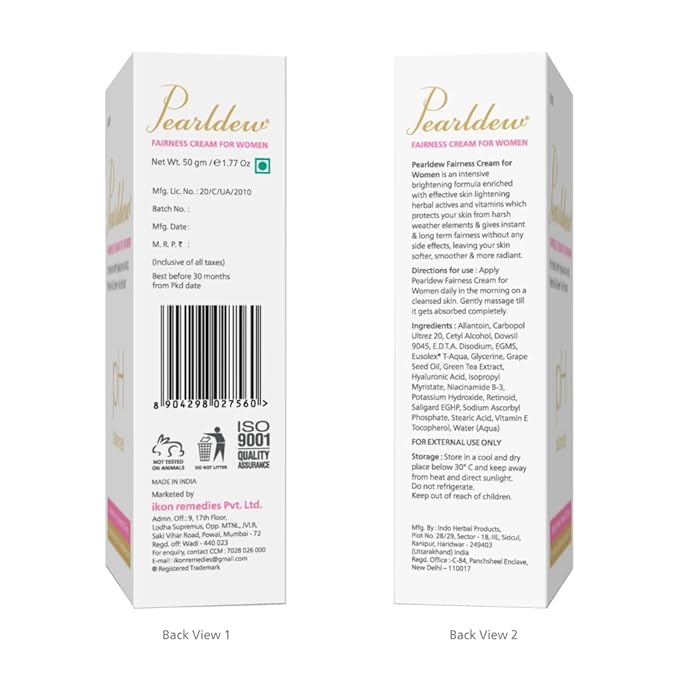 Pearldew Fairness Cream for Women - 50 Gms | Pack of 2
