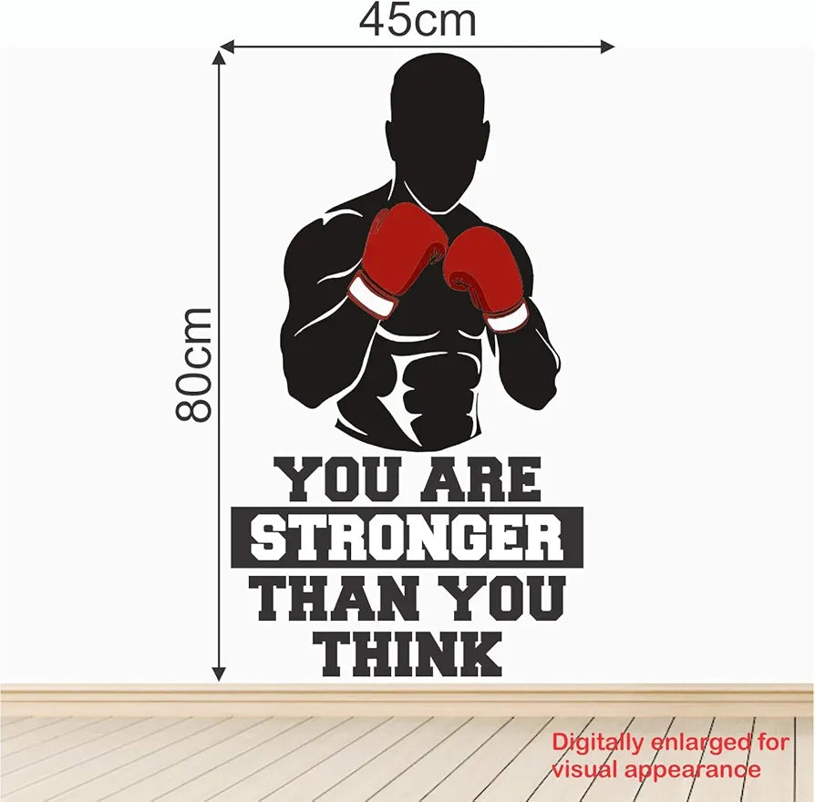StickMe Gym Fitness Bodybuilding Office Sports Workout Boxing Inspirational Quotes Wall Sticker Medium - 80 x 45 cm