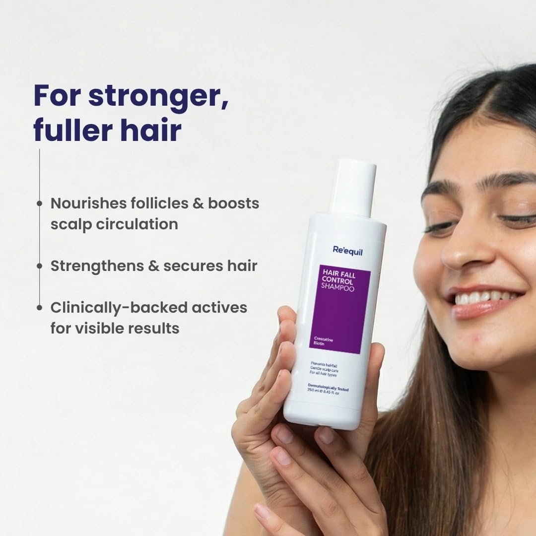RE' EQUIL Hair Fall Control Shampoo | Reduces Hairfall | Promotes Hair Thickness | All Hair Types | 250ml