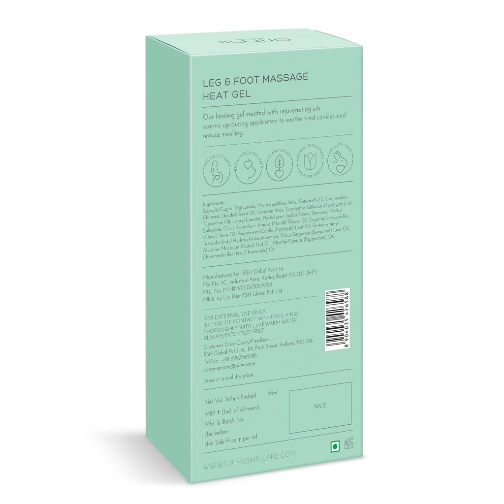 Orimii Leg & Foot Massage Gel For Pain Relief | Heals Swollen Ankles, Leg & Joint Pain | Foot & Leg Pain Relief Product for Pregnant Women | Unique Gel Balm Texture for Quick Absorption (45ml)