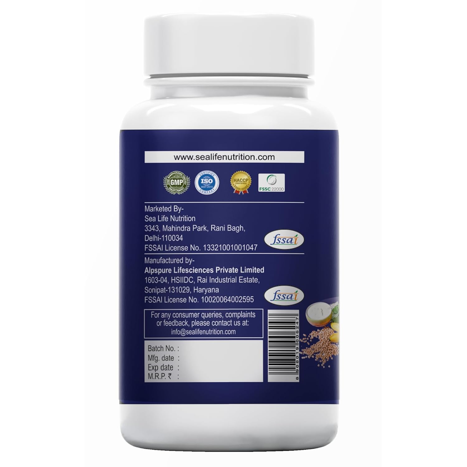 Sea Life Apple Cider Vinegar 500mg Capsules for Weight Loss Management (60 Veg Capsules),Boost Energy | Supports managing blood sugar levels | Improves Cholesterol Levels.