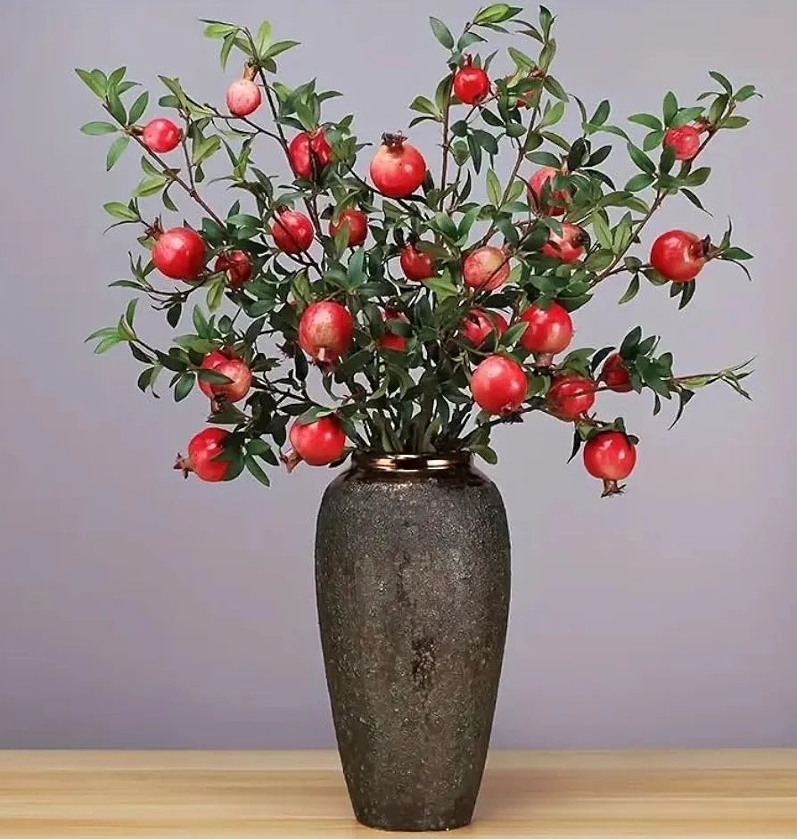Artificial Fake Plant Flowers Artificial Pomegranate Plant Pack Of 3