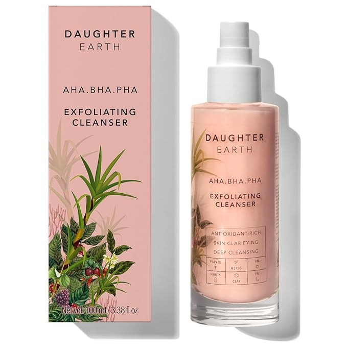 Daughter Earth Aha Bha Pha Exfoliating Cleanser | Daily Routine Face Wash With Fruit Enzymes - 100 Ml