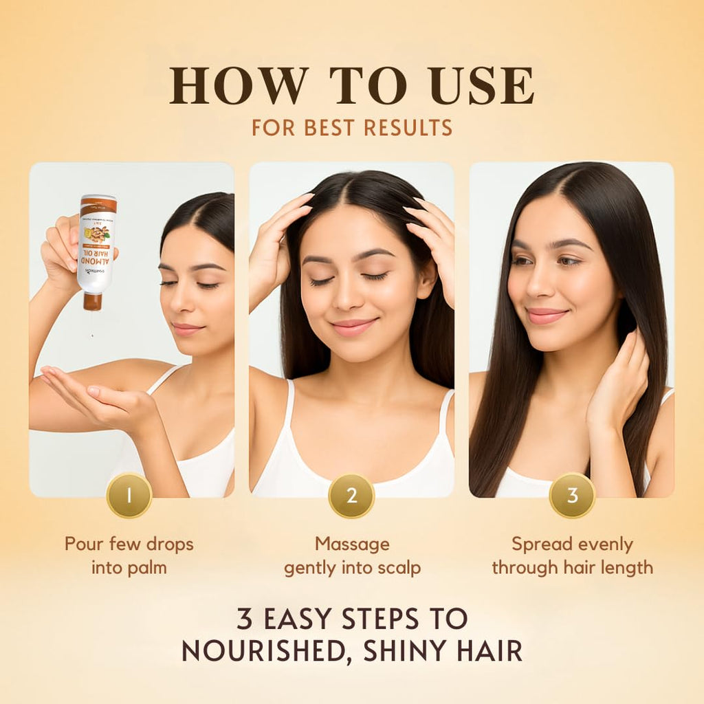 Smartdrops Almond Hair Oil with Vitamin E for Daily Hair Care and Scalp Massage Routine, Lightweight Hair Oil for Men and Women | 100ml (Pack 1)