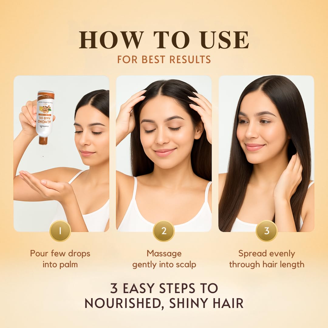 Smartdrops Almond Hair Oil with Vitamin E for Daily Hair Care and Scalp Massage Routine, Lightweight Hair Oil for Men and Women | 100ml (Pack 1)