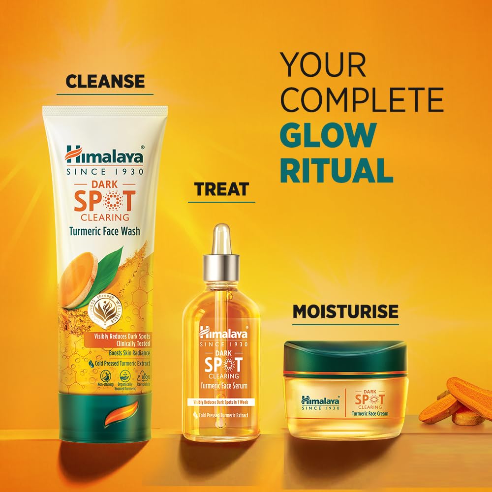 Himalaya Dark Spot Clearing Turmeric Face Wash | Reduce dark spots in 7 days | Organically sourced & Cold-pressed turmeric | 50ml