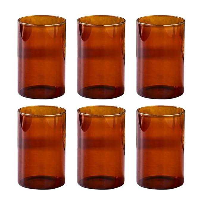 Borosil 295ml Set of 6 Pieces  Amber Vision Transparent Drinking Glass