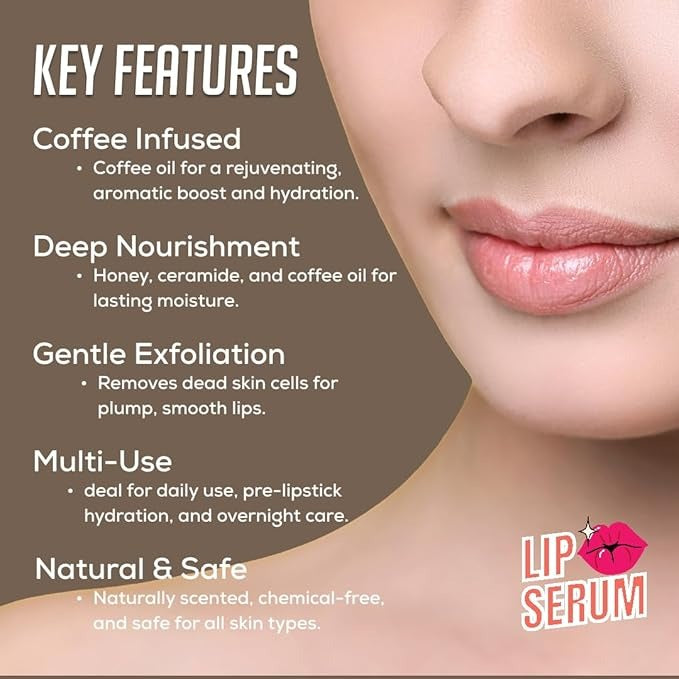 Bee & Beauty Moisturizing Lip Serum Roll On Coffee Infusion - 5 ml