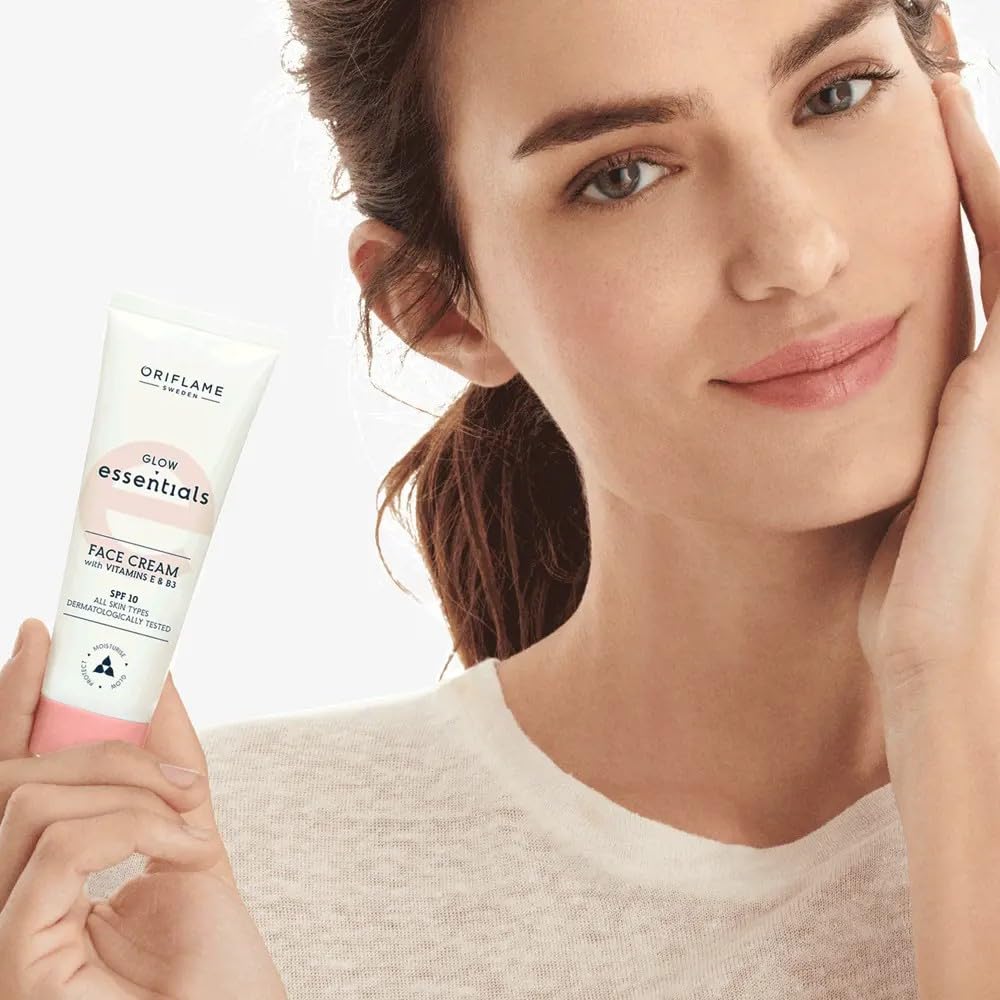 Oriflame Glow Essentials Face Cream, Vitamins E & B3, SPF 10, All Skin Types