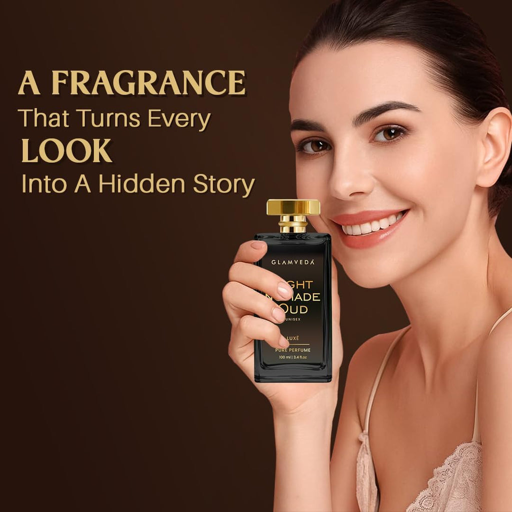 Glamveda Night Nomade Oud Unisex Pure Perfume 100ml | Luxury Long Lasting | Perfume for Man & Woman | with Raspberry, Spicy, Ambergris, Oud and Vanilla | Premium Fragrance