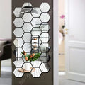 Bikri Kendra Hexagon 28 Silver with 20 Butterfly Mirror Stickers for Wall Hexagon Mirror Wall Stickers