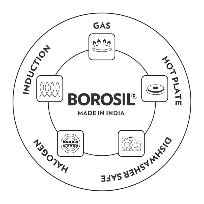 Borosil Stainless Steel Kadhai With Lid | Induction Friendly | Impact Bonded Tri-ply Bottom | 2.8 Litres | 24 Cm