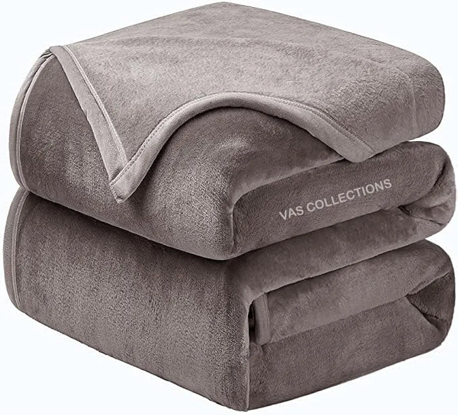 Homekart Premium Solid Color Soft Plush Mink Blanket Ultra Cozy and Warm Silky Soft All Season Single Bed Blanket Grey