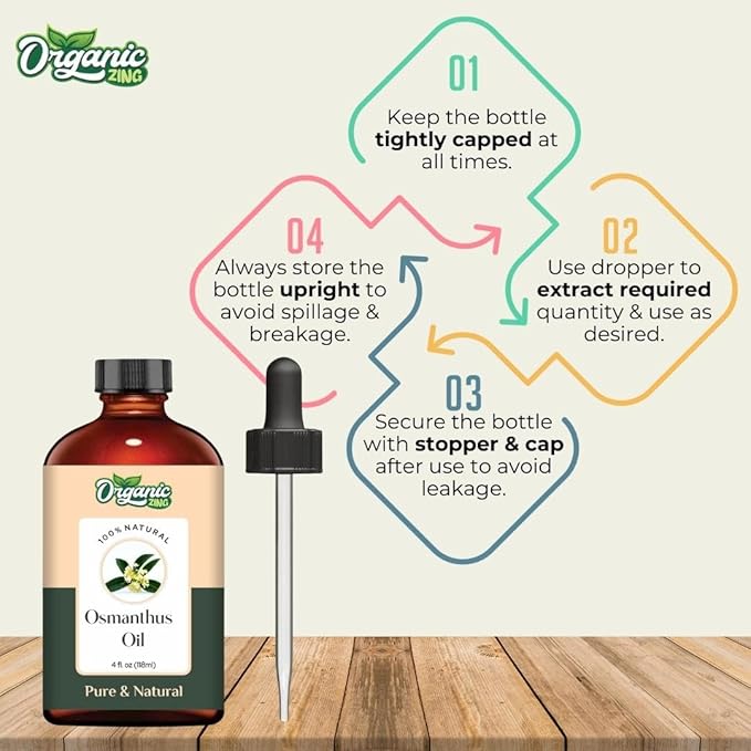 Organic Zing Osmanthus (Osmanthus Fragrans) Oil | Essential Oil for Aroma, Diffusers & Skincare - 118 Ml