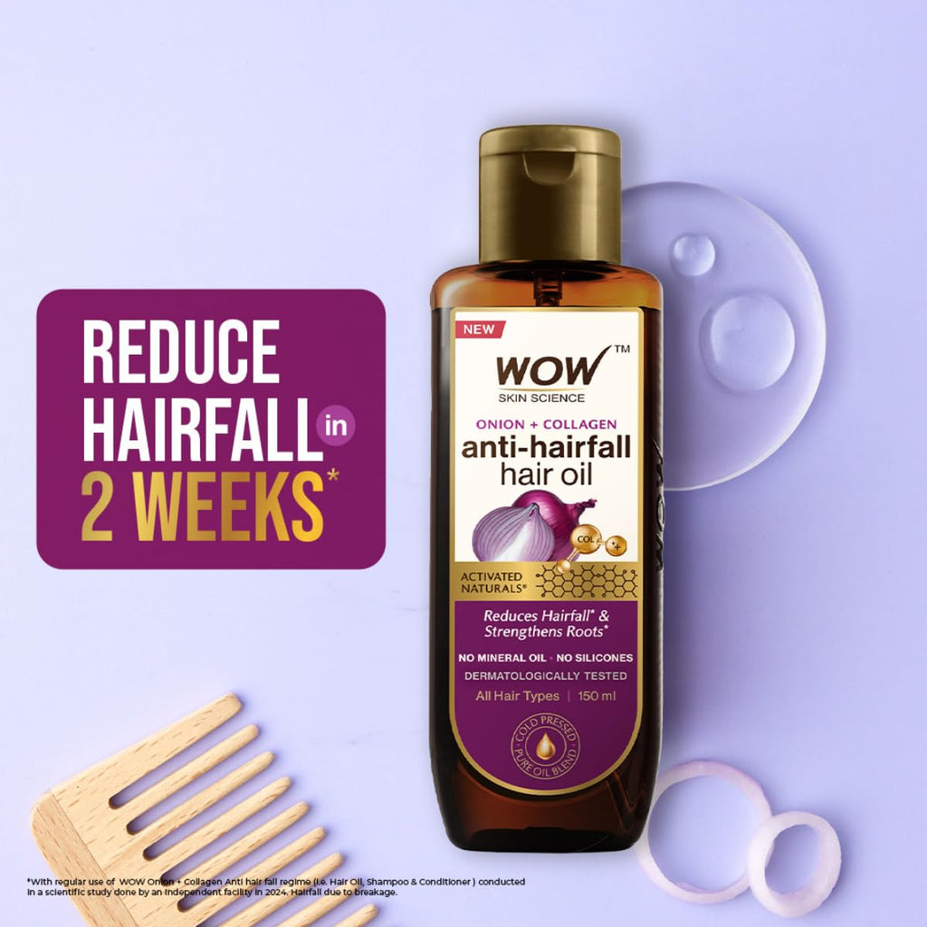 Wow Skin Science Onion & Collagen Anti-hairfall Hair Oil - 200 ml