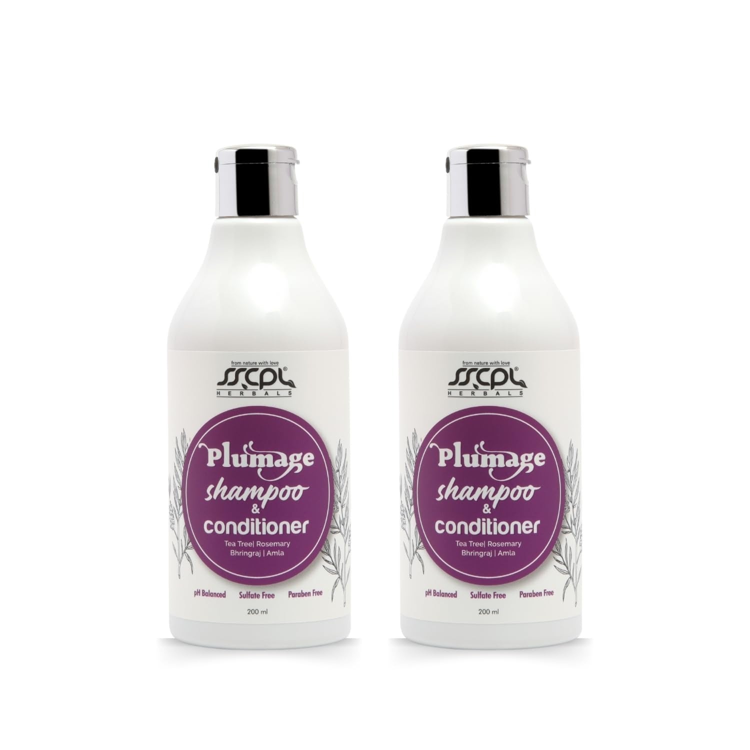 Sscpl Herbals Sulfate-Free & Paraben-Free Shampoo & Conditioner - 200 (Pack of 2)