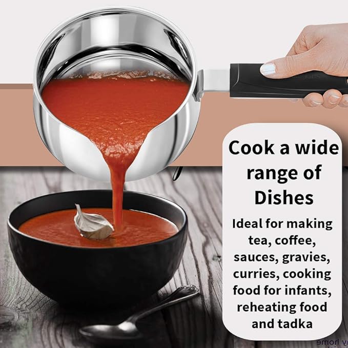 Hawkins 1 Litre Tpan Stainless Steel Tea Pan Induction Sauce Pan Chai Pan