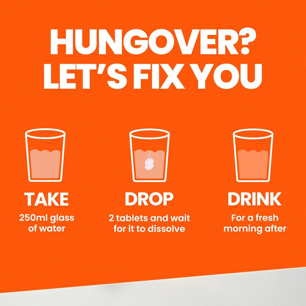 Fast&Up NightOut | 4 Effervescent tabs | Instant Hangover Relief | Helps detoxify liver | Rapid hydration & energy | Helps prevent Hangover | Zero sugar | Orange Flavour
