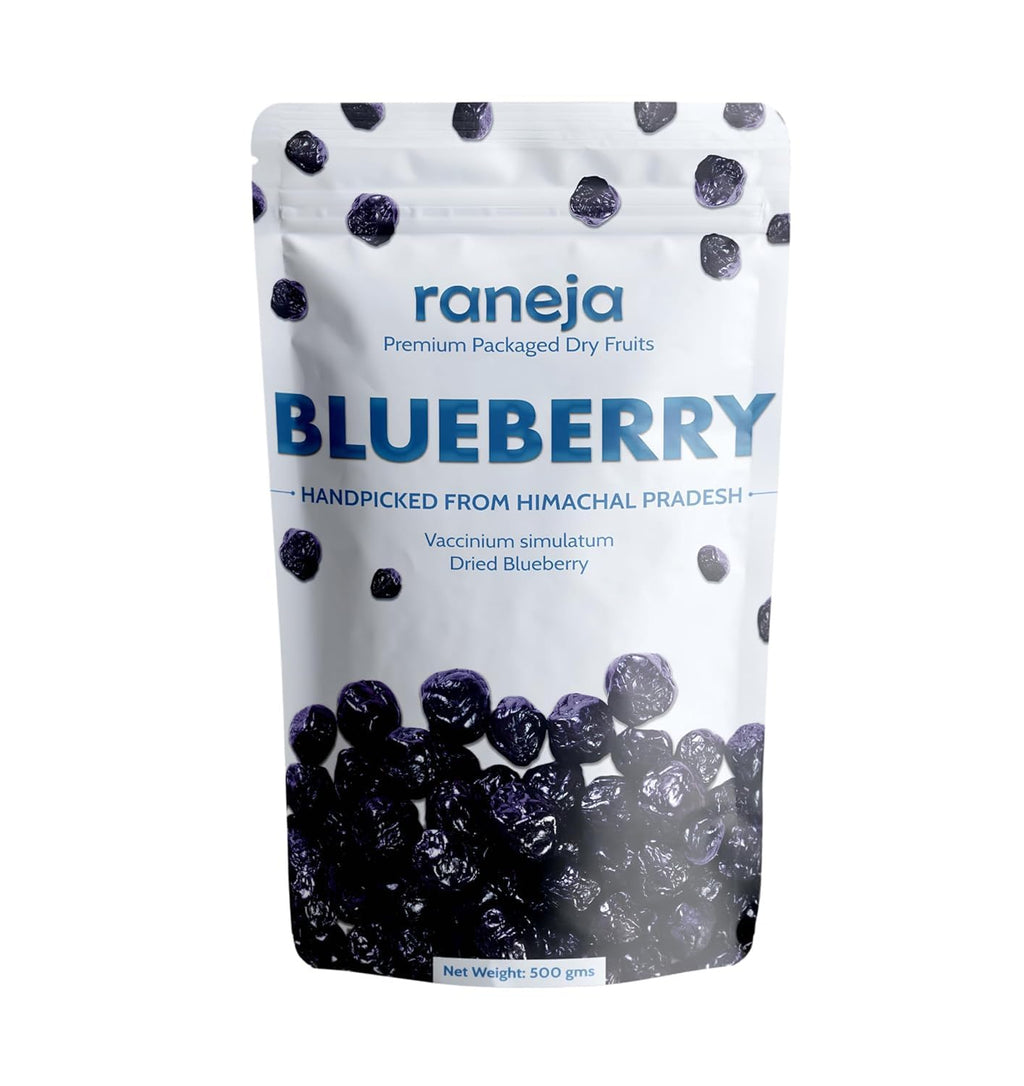 RANEJA 100% Natural Premium Blueberries Without added Sugar | Dried Seedless Blueberries | Dry Fruits | Healthy & Tasty Whole & Dried Blueberry | Rich In Calcium And Vitamin K | Non-GMO(200gm)