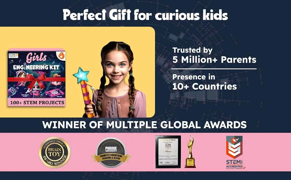 Butterfly EduFields 100+ STEM Engineering Project Kit for Girls Ages 8 10 12 15 Years Ultimate DIY Science Experiments for Kids