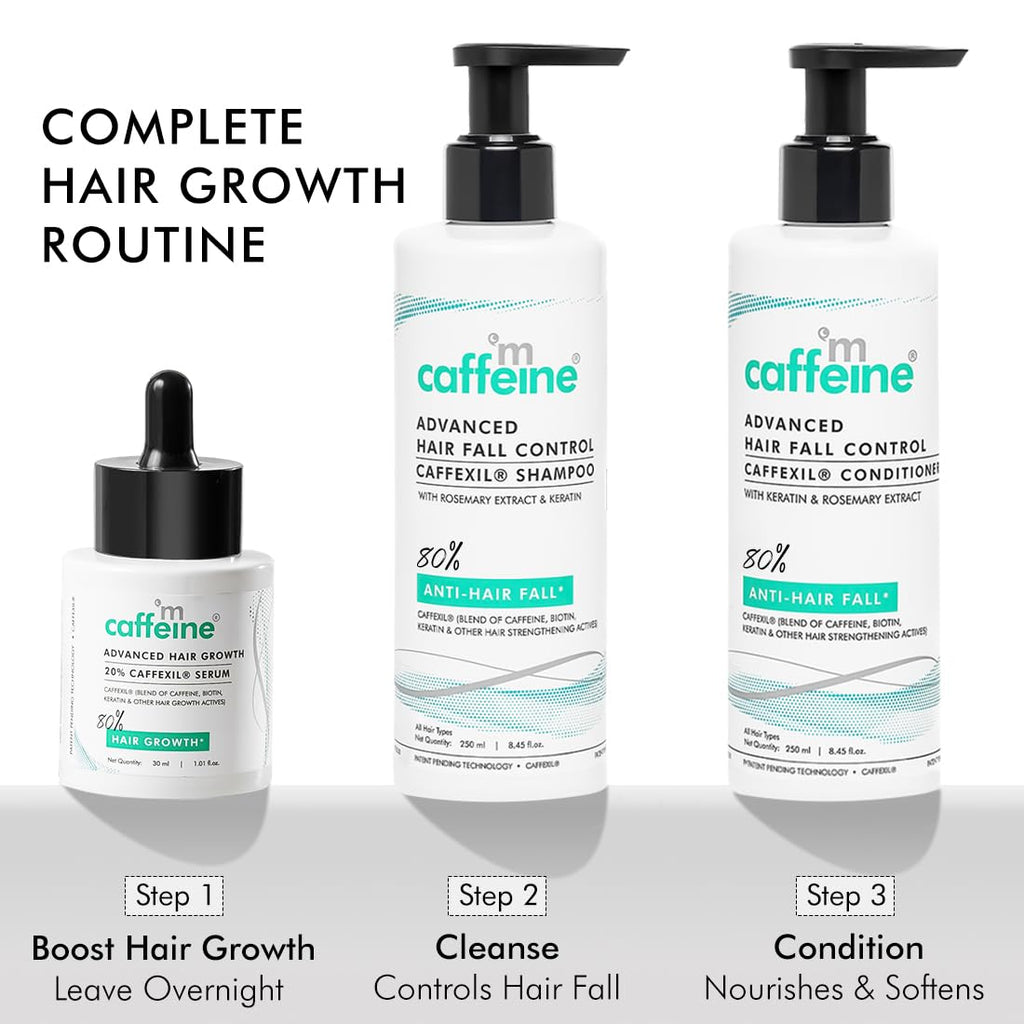 Mcaffeine Serum With 20% Caffexil Advanced, Biotin, Keratin & Rosemary | 80% Hair Growth, Increase Density & Control Fall | Nourishes Roots | For Women & Men - 30 Ml, 190G