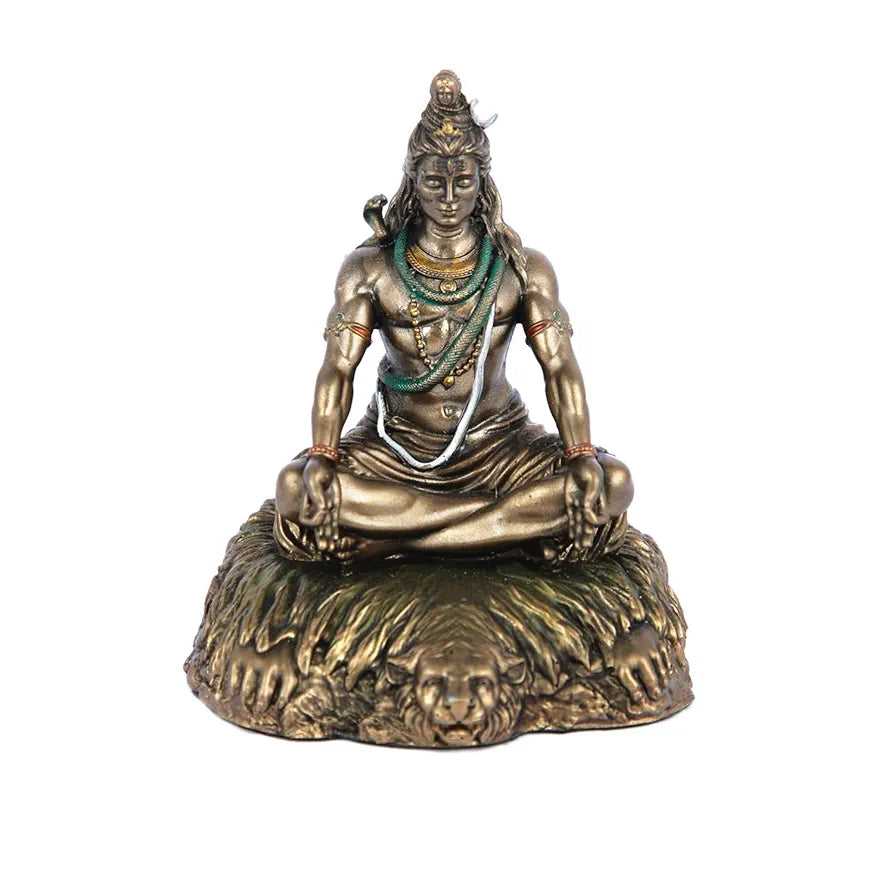 CraftVatika Handmade Shiva Murti Statue Idols Sculpture for Car Dashboard Resin Type 2