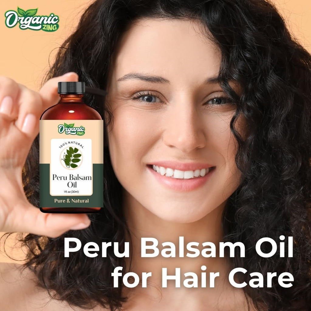 Organic Zing Peru Balsam (Myroxylon Balsamum) Oil | Essential Oil for Aroma, Diffuser, Haircare & Skincare - 30 Ml