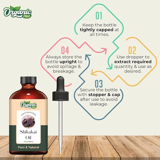 Organic Zing Shikakai (Acacia Concinna) Oil | Essential Oil for Haircare & Massage - 118 Ml