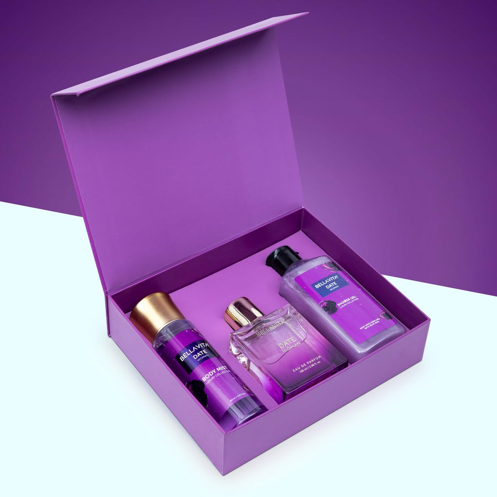 BELLAVITA The All Heart | Long Lasting Gift Set for Woman | Gift for Mom | Gift for Mother's Day | Mothers Day Gift for Mom | with Body Mist 150ml, Shower Gel 250ml and EDP Perfume 100ml | Floral, Fruity Premium Fragrance