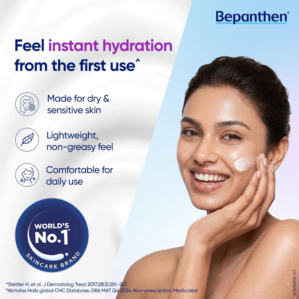 Bepanthen SensiControl Daily Moisturizing Cream (100g), Worldâ€™s No.1 Skincare Brand For Dry & Sensitive Skin, Moisturizer for Dry Skin & Hydration in Summer, Clinically Proven Barrier Repair, Dermatologically Approved