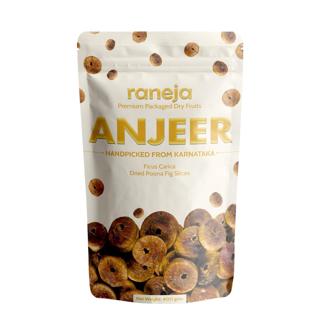 RANEJA Premium Dried Afghani Anjeer 400g | 100% Natural Healthy Snack Rich in Essential Nutrients | Perfect for Daily Snacking, Breakfast, Baking & Smoothies | Hygienically Packed