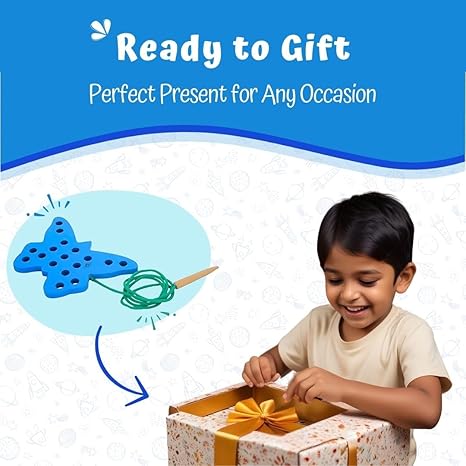 Skillofun Butterfly Lacing Toy for 2 Year Old Boys and Girls Fine Motor Skills Development Toy
