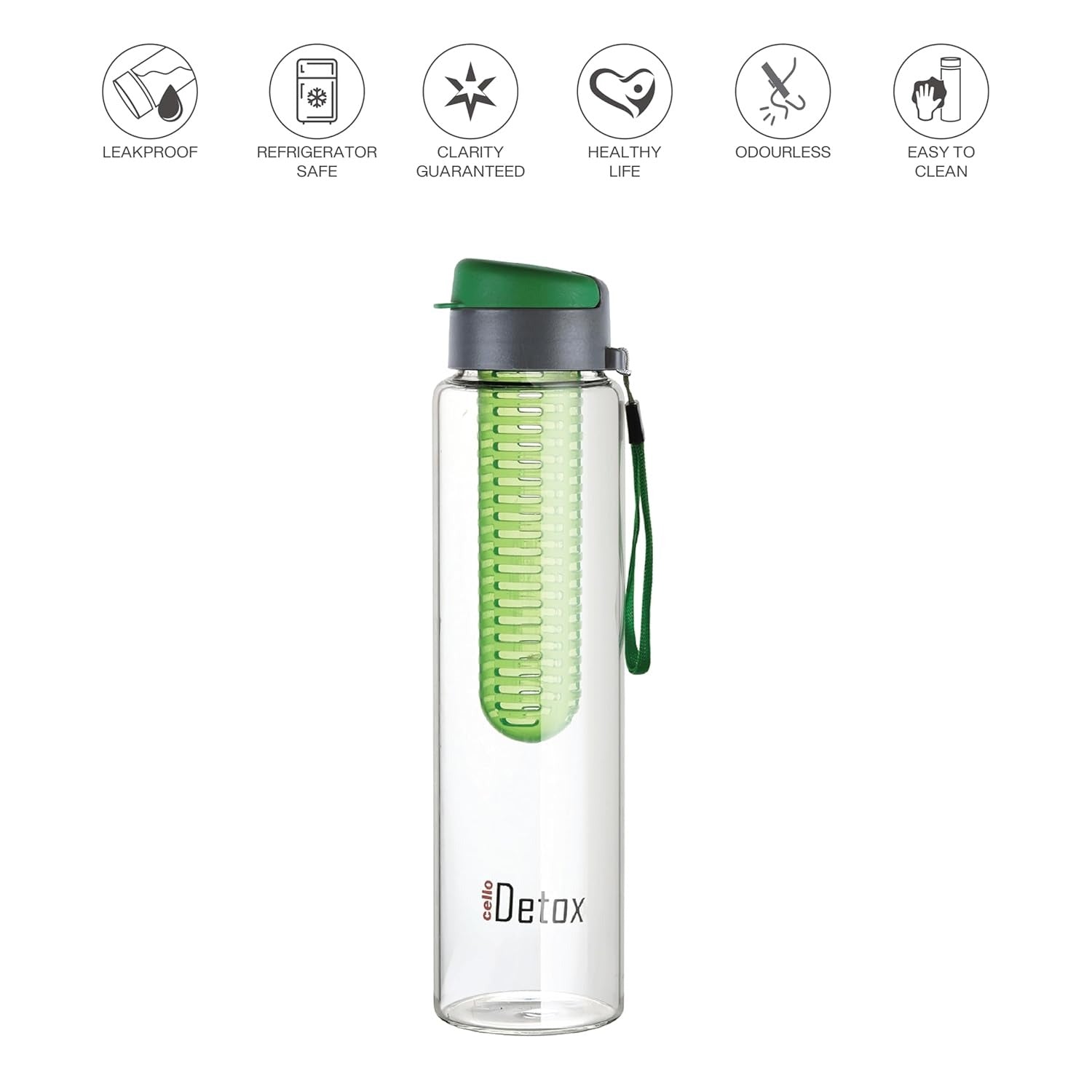 Cello Aquaria Borosilicate Glass Water Bottle